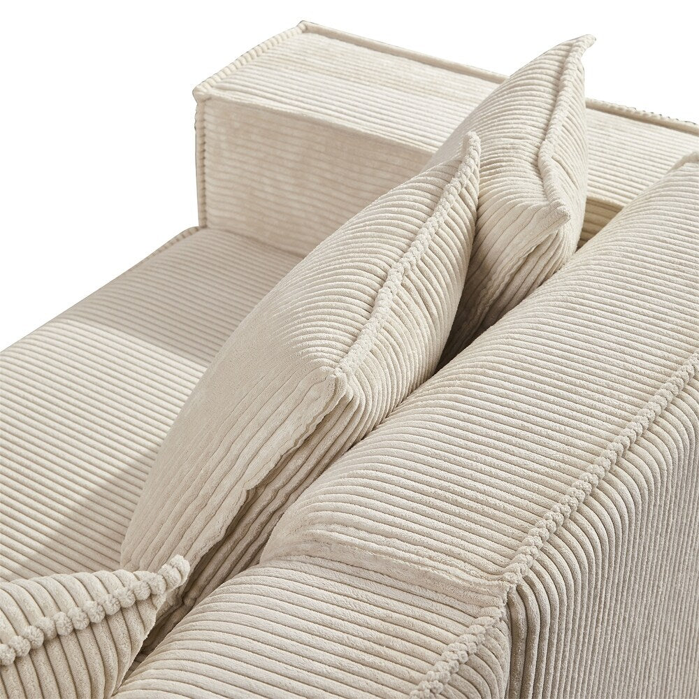 Αρθρωτός Διθέσιος Καναπές – Υφασμάτινος Loveseat Sofa με Μοντέρνο Σχεδιασμό