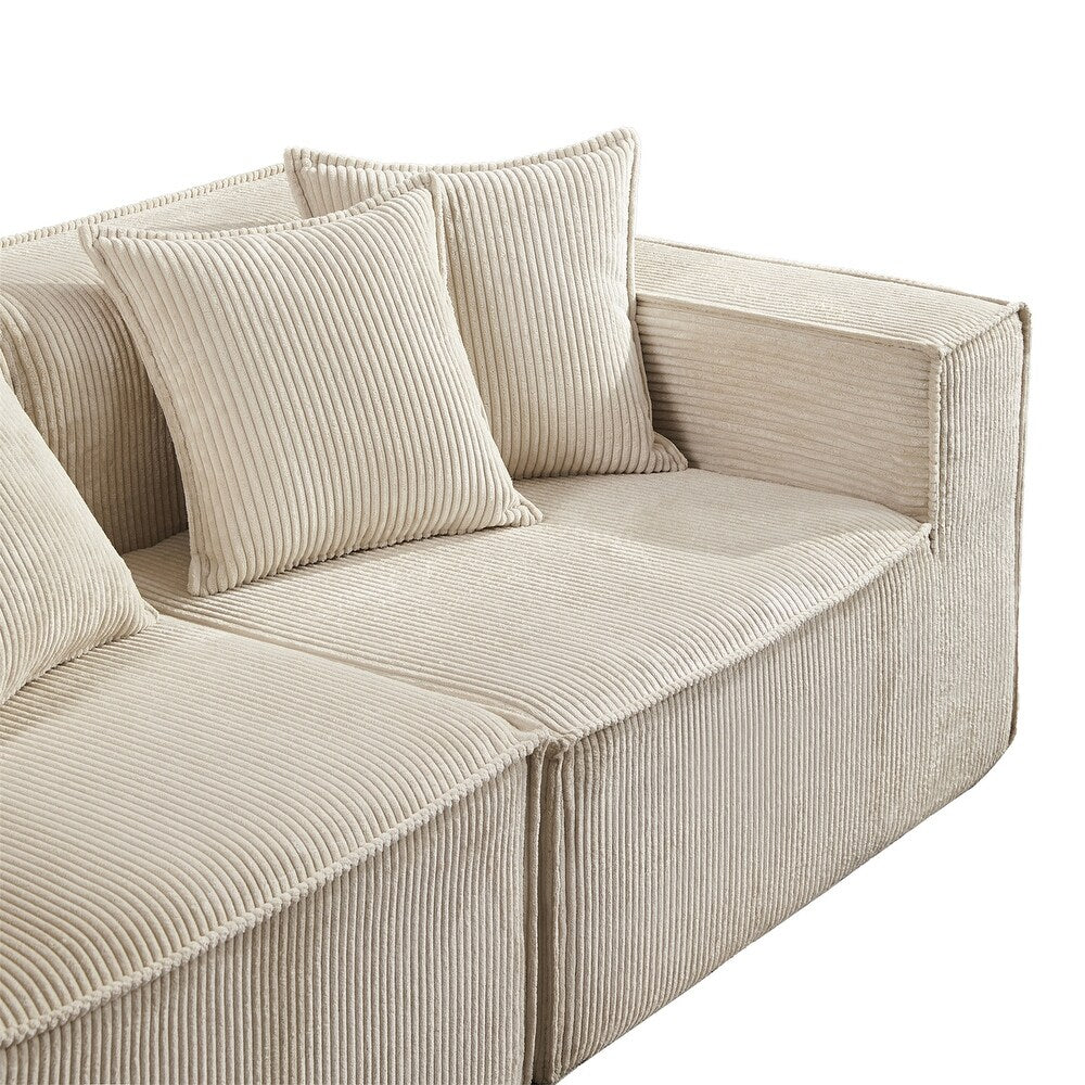 Αρθρωτός Διθέσιος Καναπές – Υφασμάτινος Loveseat Sofa με Μοντέρνο Σχεδιασμό