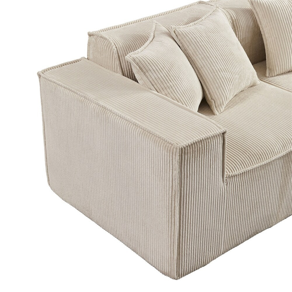Αρθρωτός Διθέσιος Καναπές – Υφασμάτινος Loveseat Sofa με Μοντέρνο Σχεδιασμό